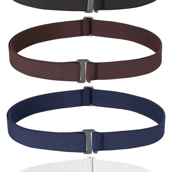 Unisex Adjustable Belt Set - Black, Brown, White and Blue - Picture 1 of 14